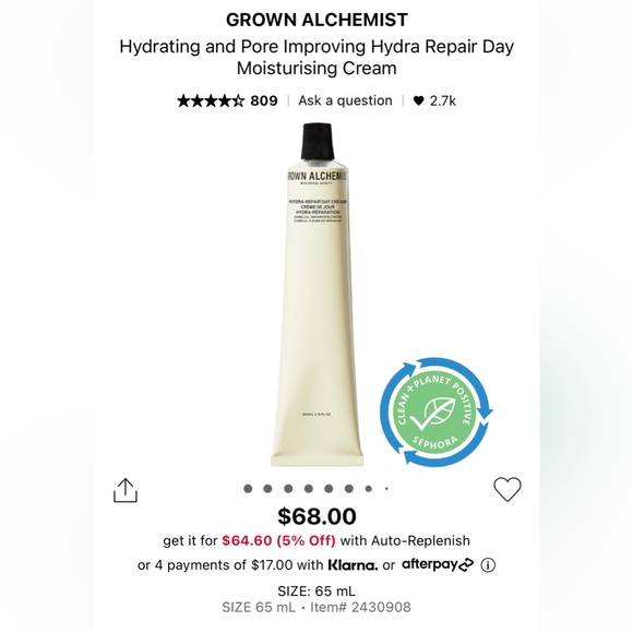 Grown Alchemist Hydra Repair Day Cream 12ml - Picture 2 of 2